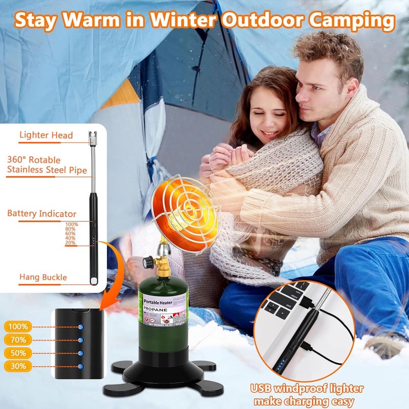 GasCalorix Portable Propane Heater for Camping Outdoor, Space Patio Garage Heater with Control Valve Cordless, Tent Heaters with Foldable Tank Holder for Winter Tent Hiking Ice Fishing Hunting - Image 3
